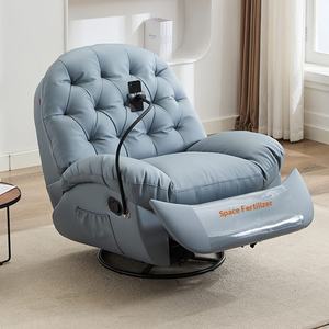 <span class=keywords><strong>Fauteuil</strong></span> de salon inclinable et rotatif multifonctionnel en <span class=keywords><strong>cuir</strong></span>, modèle capsule spatiale avancée, pour une personne, style « nuage » ou « œuf » - Product Image 2