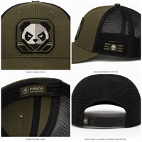 Gorra Trucker Deportiva Táctica Panda Patch con Malla Trasera, Estructurada y Visera Curva para Aventura, Senderismo y Uso Urbano