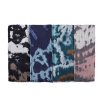 Hijabs en tissu rayonne à motif tie-dye, écharpe à franges, châle texturé froissé, doux, pour femmes musulmanes, foulard modeste