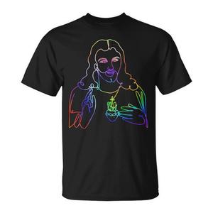 T-Shirt Unisex con Arte Astratta di Gesù Cristo e Arcobaleno, Stampa Digitale, Regalo Religioso - Product Image 1
