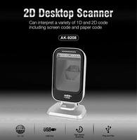 Lector de Códigos QR Vertical Syble AK-9208H, Escáner de Códigos de Barras de Escritorio Omnidireccional 2D para Android