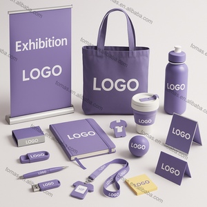 Branded Trade Show Gift Set with Custom Apparel Stationery Drinkware and Bags for Visitor Engagement and Booth Promotion