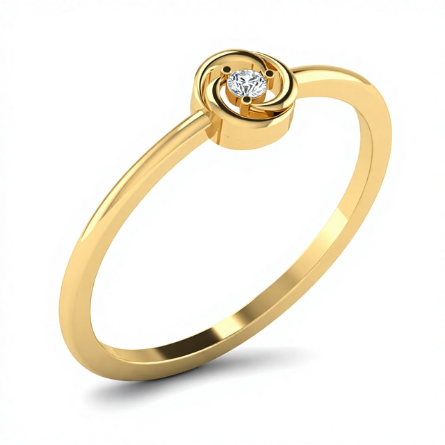 14k Gold Diamond Engagement Ring Round Natural Stone Prong Setting Classic Women Fine Jewelry Custom Solitaire Swirl Band OEM