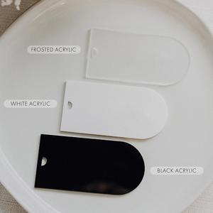 Arched Blank <b>Acrylic</b> Name Place Card with Ribbon, Clear Frosted <b>Mirror</b> <b>Acrylic</b> Wedding Seating Label DIY Table Name Tag - Product Image 3