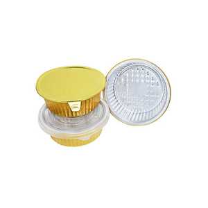 Conteneur en aluminium doré de qualité alimentaire recyclable de 520 ml, 620 ml, 720 ml avec couvercle, emballage alimentaire en métal, <span class=keywords><strong>vaisselle</strong></span> en aluminium - Product Image 2