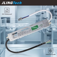 Alimentation à découpage LED 60W 24V pour projets d'éclairage de miroirs intelligents, conception étanche IP67 avec approbation CE SAA