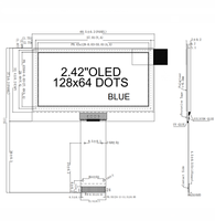 Módulo de Pantalla OLED Blanca de 2.42 Pulgadas, 128x64 Píxeles, Controlador SSD1309ZC, Interfaz COG Paralela/Series/IIC, Grosor de 2.0 mm