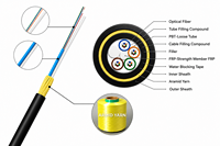 Câble à fibre optique extérieur ADSS G652D monomode 2-48 fibres, autoportant aérien, gaine LSZH/PE, Zaweda ZAWEDA AD001 FTTH OEM