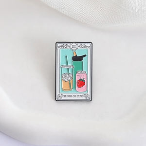 三杯塔罗牌珐琅别针咖啡苏打水杯徽章翻领胸针饰品配件送给朋友的礼物 - Product Image 3