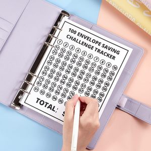 100 Envelopes Money Saving Challenge Binder with Reusable <b>Laminated</b> Tracker Budget Book with Cash Envelopes - Product Image 2