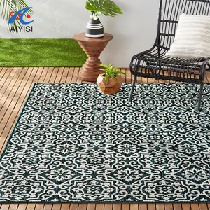 Alfombras reversibles para exteriores, alfombrillas impermeables de 9x12, para Patio, Camping, color blanco y negro