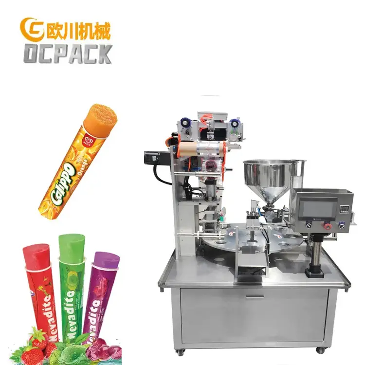 Hot Sales Automatische Calippo Ice Lolly Füll verpackungs maschine Juice Ice Tube Filling Sealing Machine