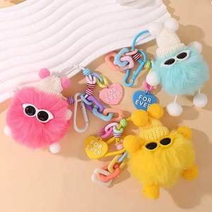 Bán buôn dễ thương đồ chơi sang trọng tùy chỉnh Keychain Mặt dây chuyền Mới Túi quyến rũ Búp bê phụ kiện xe Móc chìa khóa - Product Image 4