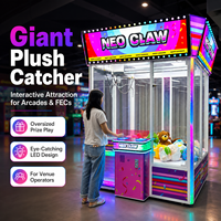Neofuns Giant Neo Claw Machine à grue à monnaie robuste de 600kg Machine d'arcade à grand prix en peluche arc-en-ciel LED
