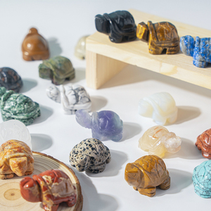 New Arrivals Precious Stone Crafts Crystal Carving Turtle Natural Spiritual Healing Crystal Animal Crafts for Gifts