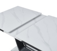 Table à manger extensible rectangulaire moderne de luxe avec plateau en marbre et pieds en métal pour 10 personnes, pour la maison et l'hôtellerie, meubles de salle à manger