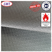 Tissu Oxford en polyester ignifuge noir 420D à grille de 0,2 cm avec certifications KS K 0585, CAN/CGSB4.2-27.5, CAN/ULC S109 pour combinaison anti-feu, sac à dos