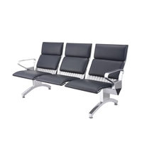 Chaise d'attente en cuir pour aéroport, chaise de salle d'attente d'aéroport, sièges publics, banc d'attente 3 places