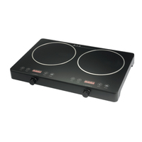 Cuisinière à plaque en céramique en verre à double tête intelligente de haute qualité à bouton-poussoir intégré à induction au gaz