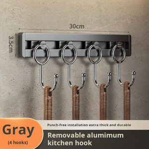 <span class=keywords><strong>Rack</strong></span> de utensílios com 8 ganchos removíveis para colher de toalha, <span class=keywords><strong>rack</strong></span> suspenso montado na parede para churrasco, organizador de cozinha, ganchos deslizantes - Product Image 5