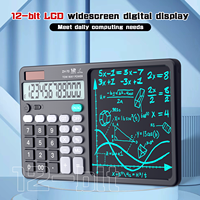 Calculatrice graphique de base HX Custom Smart, calculatrice scientifique, calculatrice à 12 chiffres avec bloc-notes, alimentée par énergie solaire