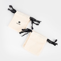 Sac cadeau en fibre naturelle éco-coton avec logo ruban cordon double pochette pour vêtement sac à poussière en coton