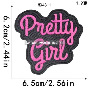 재미있는 흑인 소녀 마법 예쁜 소녀 명언 아이언온 소형 배지 열접착 자수 패치 티셔츠 모자 가방용 - Product Image 2