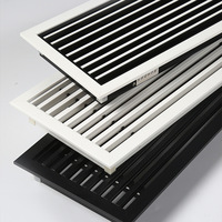 Lishine Grille de ventilation carrée moderne pour climatisation, en alliage d'aluminium à ailettes roulées, réglable en hauteur, pour purification de l'air