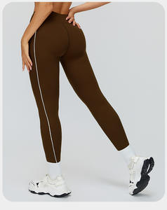 Leggings de yoga pour femme avec logo personnalisé, boucle latérale élastique, push-up, vêtements de sport, leggings de fitness serrés, leggings d'entraînement - Product Image 2