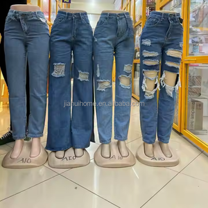 Nuovi <span class=keywords><strong>pantaloni</strong></span> Casual da <span class=keywords><strong>donna</strong></span> <span class=keywords><strong>a</strong></span> <span class=keywords><strong>vita</strong></span> alta e traspirante Jeans dritti Jeans elasticizzati da <span class=keywords><strong>donna</strong></span> - Product Image 4