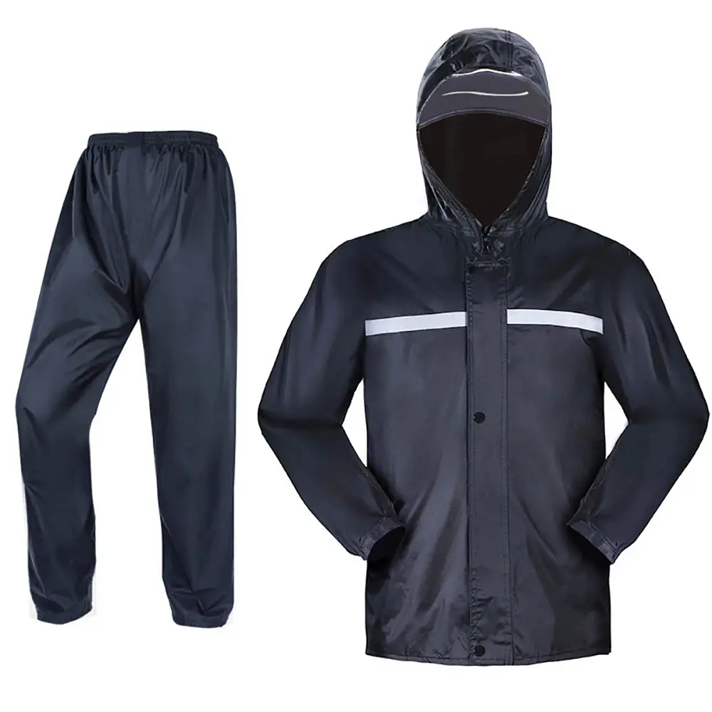 high quality visibility custom riding outdoor rain coat jacket pant 100% waterproof raincoat clothing with logo pvc polyester