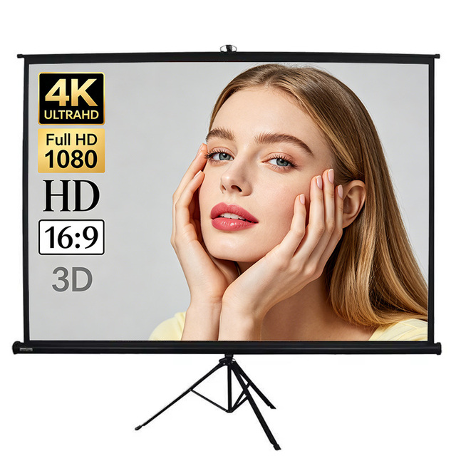 Factory 100 Inch 16:9 Easy Install for Office Home Tripod Self-locking Stand Screen Portable Outdoor Indoor Projector Screen