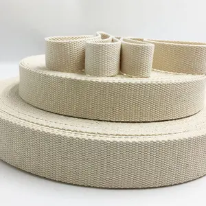 Heavy Duty Cotton Natural Color Black Webbing Shoulder Straps Binding Thick Cotton Webbing Tape For Tote Bag Garment Accessories