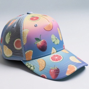 Gorras de Béisbol Personalizadas al por Mayor, Deportivas, de Malla, de 5 Paneles, con Impresión Digital, Bordado 3D de Frutas, para Adultos - Product Image 1