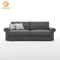 Canapé sectionnel moderne minimaliste et peu encombrant avec base basse, meubles de salon rembourrés en tissu texturé de qualité supérieure