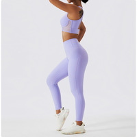 Ensemble de yoga à séchage rapide pour femme, legging moulant d'extérieur, soutien-gorge de sport, sensation seconde peau, grande taille, pour la course et le fitness