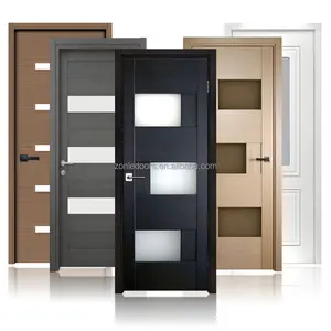 Interior Exterior Modern Indoor Decorated Art Wooden Invisible Doors with Vertical Wood Panels With Smart Lock