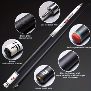 ไม้คิวพูลระดับมืออาชีพ PREOAIDR 3142 Q7 ซีรีส์ 58 นิ้ว พร้อมก้านคาร์บอนเมเปิลแบบ Low-Deflection หัวคิวขนาด 12.5 มม. แบบเรนโบว์ทิป ข้อต่อแบบ Quick Joint - Product Image 5
