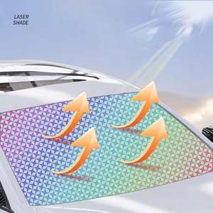 Pare-soleil de voiture personnalisé en polyester anti-UV avec impression, protection solaire pour pare-brise, pare-soleil de voiture avec logo en feuille d'aluminium - Product Image 4