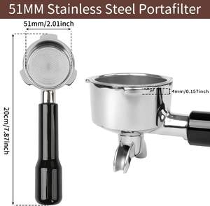 Porte-filtre 51mm 2/3 Oreilles Café Espresso Porte-filtre pour <span class=keywords><strong>Machine</strong></span> à Café - Product Image 2