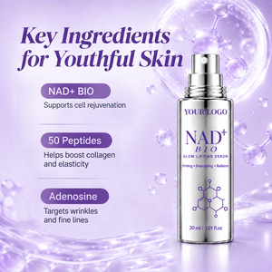 Soin anti-âge nouvelle génération, léger, non collant, élastique, raffermissant, éclaircissant, pour peaux matures et rides, sérum visage NAD+ BIO Glow Lifting - Product Image 5