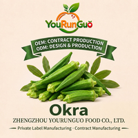 OEM Bulk VF Gehele Okra Vacuüm Gefrituurd Licht Gezouten Knapperige Gehele Okra Snack Laag in Olie Gezond 10kg