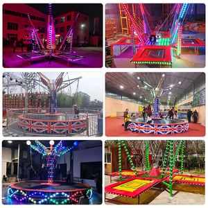 Fabricant d'équipement d'amusement chinois Trampoline de saut à l'élastique en caoutchouc pour 4 personnes avec lumière à vendre - Product Image 2