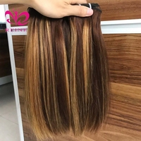 12A Double Drawn Vietnam cheveux Highlight Couleur Bundles de Cheveux Humains os Cheveux Raides Armure Couleur Mixte # P4m27 Piano Couleur Bundles