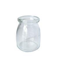 Pot en verre vide pour lait, yaourt, pouding de 100 ml, 150 ml, 200 ml avec couvercle en métal ou en plastique