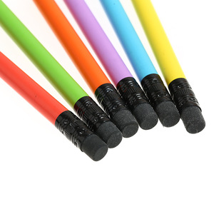 Venta al por mayor de material escolar barato multicolor personalizado de madera HB lápiz con borrador para chico - Product Image 4