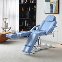 Table de massage multifonctionnelle portable et pliable en cuir synthétique moderne, avec éponge haute densité, réglable, pour spa, salon, maison, en métal