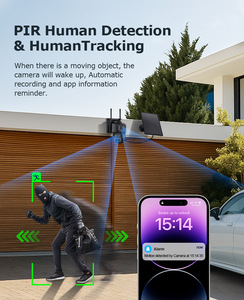 Kit de Cámara WiFi PTZ Solar de 4 Canales y 6MP con Doble Lente IP66, Seguimiento Automático de Personas, Vista Dual, Sistema de Cámara CCTV de Seguridad para el Hogar - Product Image 6