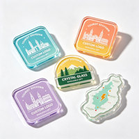 Aimants de réfrigérateur en résine acrylique personnalisés en gros, souvenirs touristiques OEM, autocollants de réfrigérateur en verre cristal, fournisseur de cadeaux