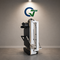 Machine de Pilates pliable en alliage d'aluminium durable QT, avec coffret en bois, garantie de 3 ans, portable pour la maison, le studio et les exercices corporels